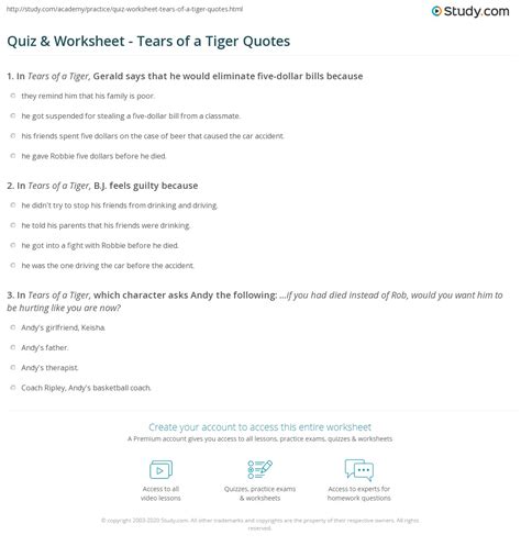 40 question test on tears of a tiger|Tears of a Tiger Themes Quiz .